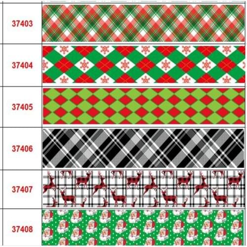 16MM,22MM,25MM,38MM,75MM Plaid Ribbon Christmas Ribbon for Gift Wrapping Wedding Decoration Hair Bows DIY 50yards