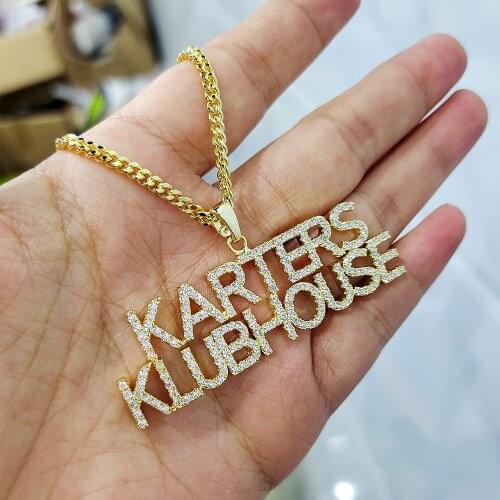 2 Rows Custom Name Necklaces 9mm Letters Necklace for Women Name Necklaces Numbers Personaliz Necklace Crystal Pendant for Women