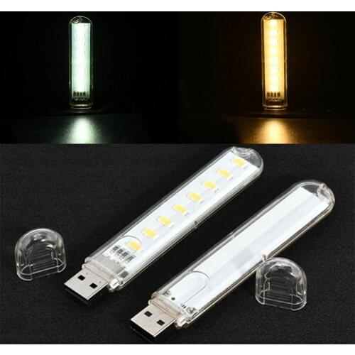 2Pcs Portable DC 5V Mini USB 3/8 LED Light Pocket Card Lamp Mobile Power Camping Laptop New Novelty Light
