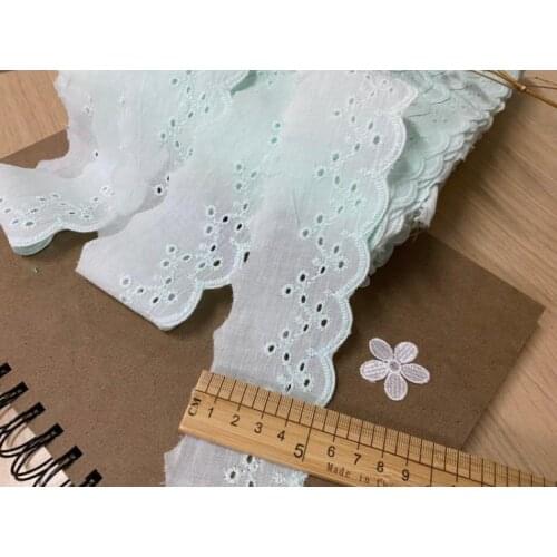 3 Yards/lot Width 1.8cm Pink Yellow Blue Cotton Embroidered Lace Ribbon Trims for Kids Dress Garments Trimmings Applique Sewing