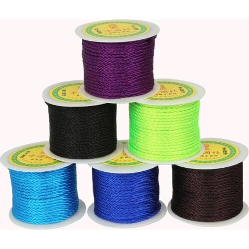 49yard/roll 1mm Diameter Multicolor Genuine Braided Cord Chinese Knot Beading Thread Macrame Rope DIY Jewelry Findings
