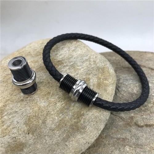 5mm Hole 316l Stainless Steel Black Rotate Screws Magnetic Clasp Buckle Bracelet Connectors for DIY Jewelry Making Findings