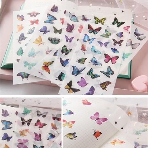 6 Sheets Cute Butterfly Hand Account Sticker DIY Planner Notebook Journal Decoration Scrapbooking Stationery School Supplies