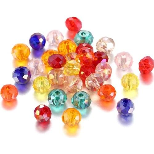 70-300Pcs Exquisite Multicolor Rondelle Austria faceted Crystal Glass Beads Loose Spacer Round Beads for Jewelry Making
