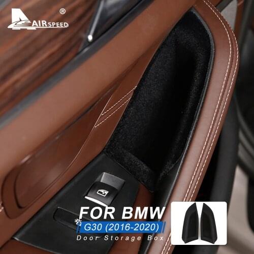 AIRSPEED for BMW 5 Series G30 Accessories ABS Car Door Storage Box Door Handle Container Holder Tray Storage Organizer Barrel