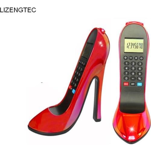 Free Shipping Fashion High Heels Business Finance Battery Double Power 8 Digit Big Button Electronic Calculator