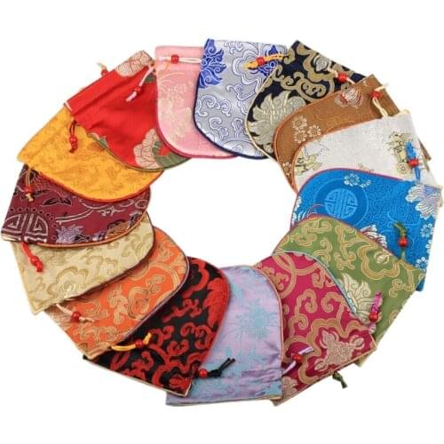 Plus cotton lace Thick type of satin tea Retro play walnut wood beads jewelry Gift bags