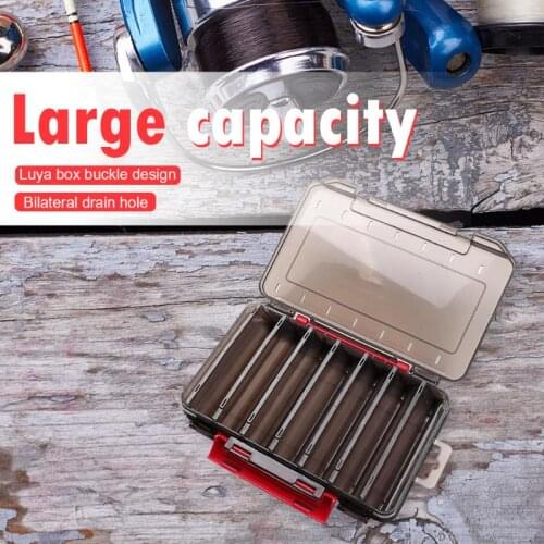Fishing Tackle Box Double Sided Plastic Screw Holder Case Hunting Equipment Compartments Organizer Fishing Lure Box