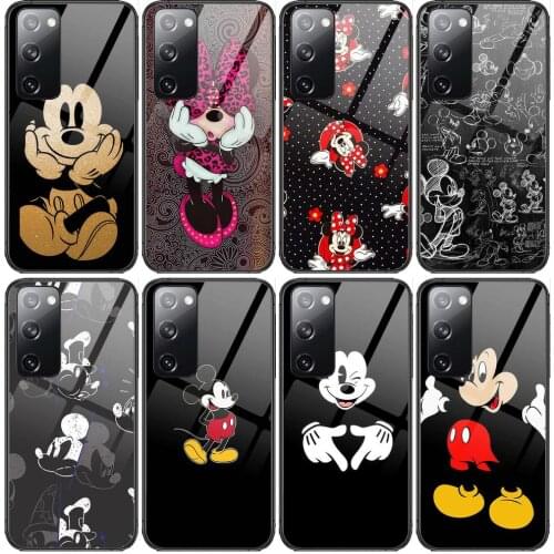 Disney Tempered Glass shell Phone case For SamSung Galaxy S8 S9 S10E S20 S21 S5 S30 Plus S20 fe 5G Lite Ultra