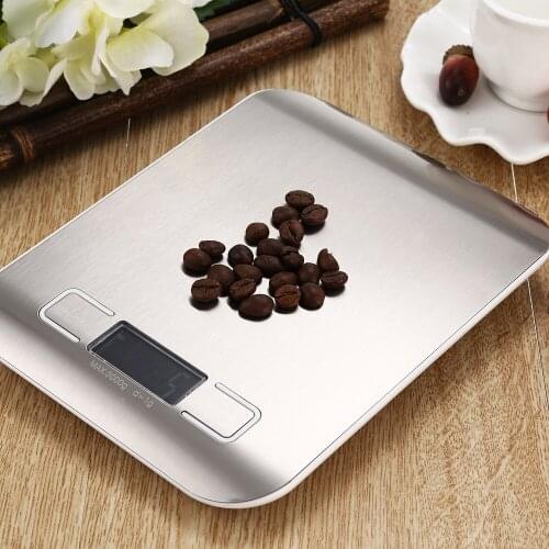 Digital Multi-function Food Kitchen Scale,Stainless Steel,11lb 5kg Stainless Steel Platform with LCD Display (Silver)
