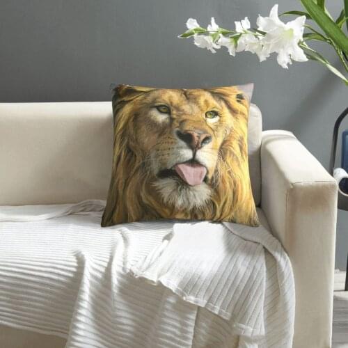 Lion pattern print Cushion Cover Decorative Pillowcase Chair Seat Square Car Pillow Cover Home Living Textile