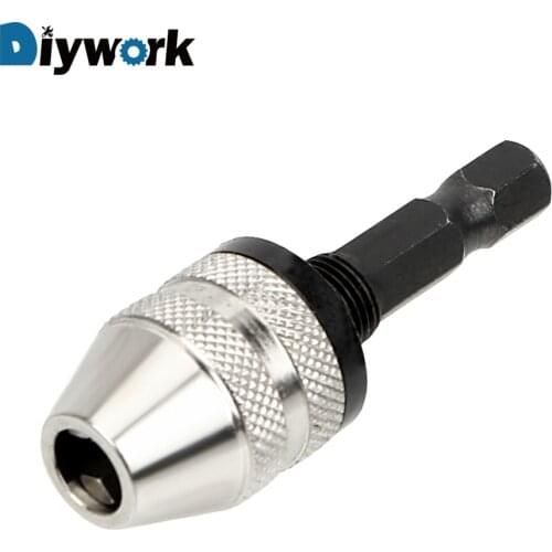 DIYWORK Quick Change Adapter Converter Hex Shank Tool Drill Bit Chuck 0.3-6.5mm Power Tool Accessories 1/4" Inch