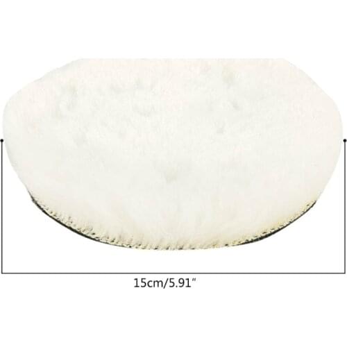 652F For Vehicle Body Polishing Waxing Buffer Kit 6 inch Wool Buffing Pads with Back Pad and Connecting Rod