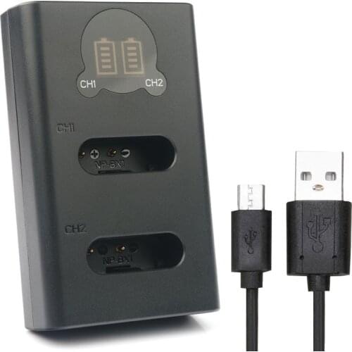 NP-BX1 NP BX1 Camera Bttery Dual USB Charger for Sony DSC-WX300 WX350 WX500 HX400 RX1 DSC-RX100 M2 M3 M4 M5 M6