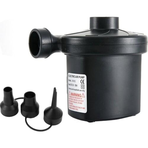 Electric Air Pump with 3 Nozzles, Portable Outdoor Air Pump Two-Way Universal Inflator Electric Pump for Inflatables Pool