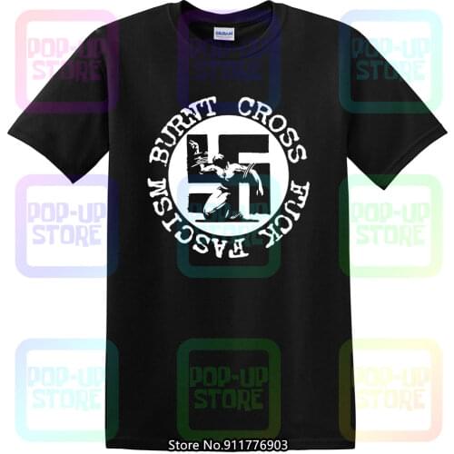 Burnt Cross T shirt Hardcore Punk Rock Ska Anarcho Antifa Antifascist