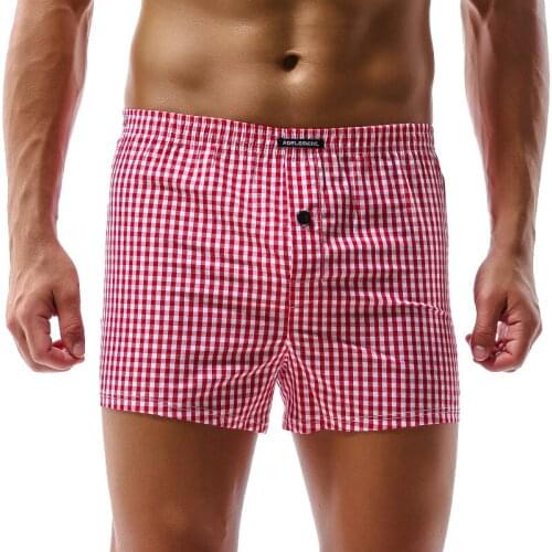 Cotton Mens Boxers Underwear Sexy Classic Plaid Panties Man Breathable Pouch Underpants Male Arrow Pants Homme Plus Size L-3XL