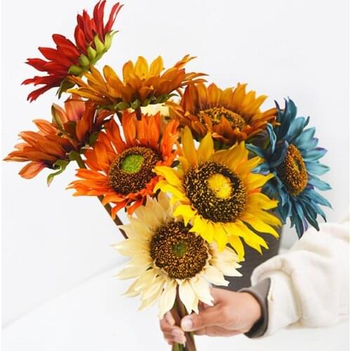 Simulation Sardinia Sunflower Beautiful Bouquet Silk Flower High Quality Artificial Flower Home Garden Party Wedding Decoration