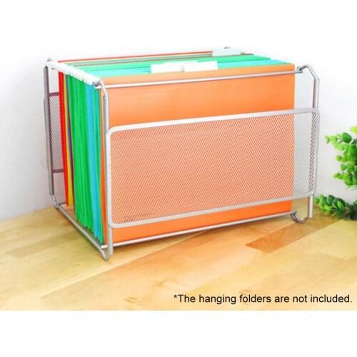 File Folder Box Mesh Metal File Organizer Box Hanging File Foldable Holder Storage Box for Office Home A4 Letter Size #SW