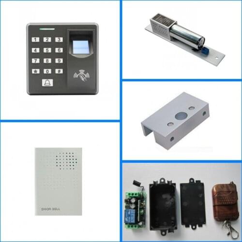 M-F100 fingerprint Access Control + Electric mortise lock + Door clip + Door bell+Remote controller