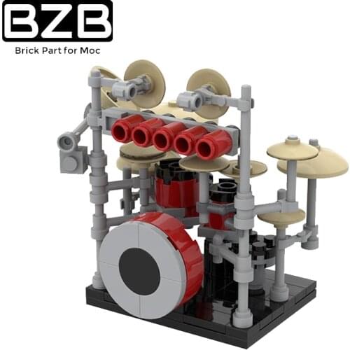 BZB MOC Drum Kit- Drum Set Musical Instrument Hobby Creative Building Block Model Decoration Kids Brain Game DIY Toys Best Gifts