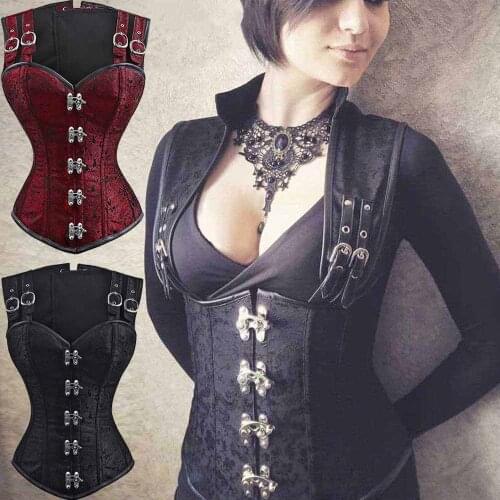 New waist trainer corset Leather steampunk corselet gothic clothing sexy lingerie slimming party corsets bustiers overbust tops
