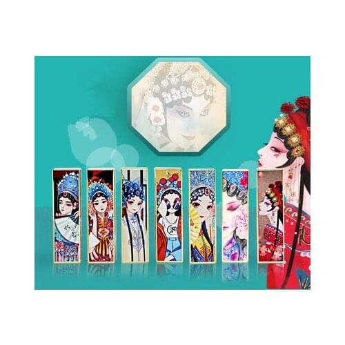 Empty lipstick tube high-end Chinese style 3D relief Beijing Opera magnetic attraction button DIY hand made lipstick shell tube