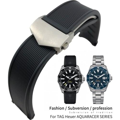 20mm 22mm Rubber Silicone Watch Strap Waterproof Bracelet Watchband for TAG HEUER AQUARACER 300 WAY201B CALIBRE 5 Accessories