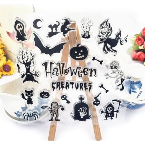 Halloween Silicone Clear Seal Stamp DIY Scrapbooking Embossing Photo Album Decorative Paper Card Craft Art Handmade Gift 667A
