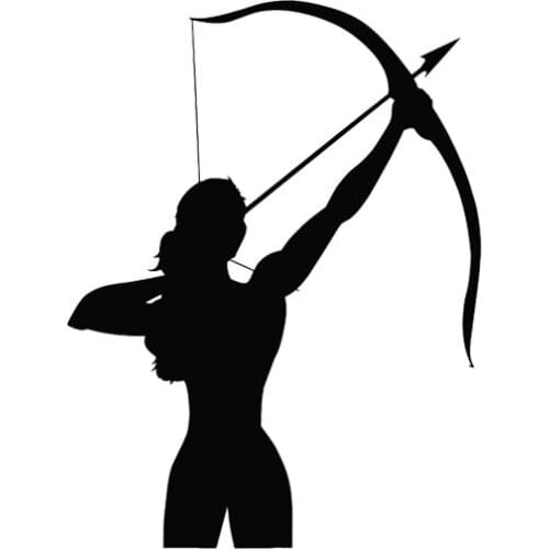 Car Sticker with Archery Sport Beautiful Design PVC Car Decoration Sticker Waterproof Cover Scratch Black/white, 13cm*10cm