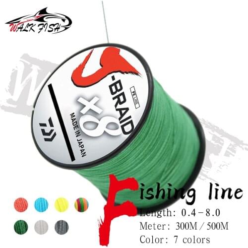WALK FISH Daiwa Japan 8X Fishing Line 300M 500M 8 Strands Braided Fishing Line Multifilament PE Line for Carp Fishing Wire