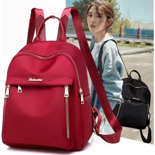 Women’s Backpack Anti-Theft Fashion Casual Rucksack School Shoulder Bag Black/Red