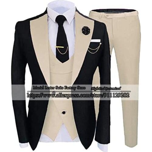 Gold Floral Shawl Lapel 3 Piece Suit Boys For Wedding/Dinner/Party Blazers Custom Made Slim Fit Kids Groom Wear Tuxedos Children