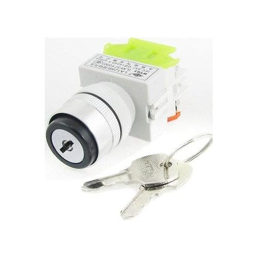 1pc LAY37 Y090 NP4-11Y/2 22mm Ui 660V Ith 10A 1 NO NC 2 Position Key lock Push Button Switch 4 Screw Terminals