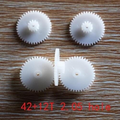10/100pcs 42+12teeth 2mmhole OD 22mm double plastic gears/reduction gear/diy toy parts technology model part rc car 42122B