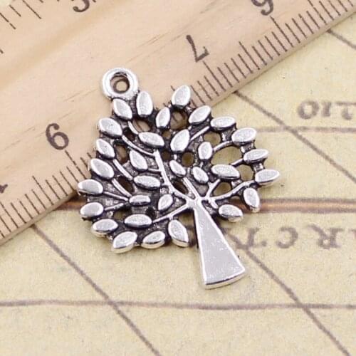 10pcs Charms World Tree 30x24mm Tibetan Silver Color Pendants Antique Jewelry Making DIY Handmade Craft