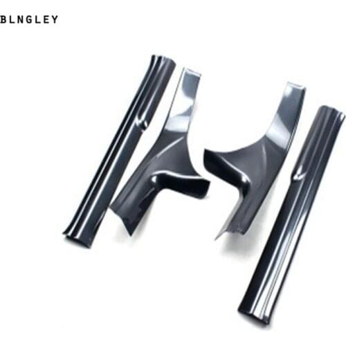 4pcs/lot ABS carbon fiber grain inside door sill pedal decoration cover for 2006-2010 HONDA CIVIC MK8