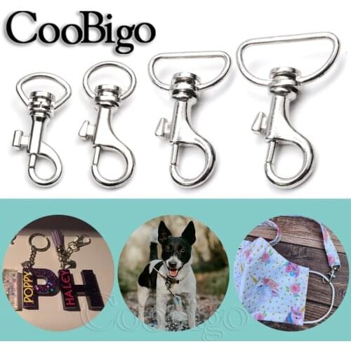 5Pcs Metal Snap Lobster Clasp Hook Silver Swivel Trigger Clip For DIY Jewelry Webbing Pet Collar Keychain Bag Strap Accessories