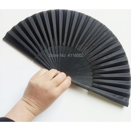 50pcs Black Color Men Folding Hand Fan 21cm Summer Portable Souvenir Decor Handheld Fan Wedding Party Favor