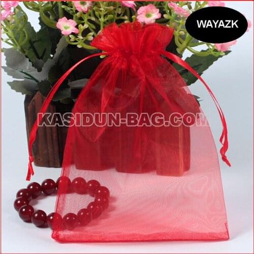 500pcs/lot) wholesale QUALITY red gift organza bag 10x15cm