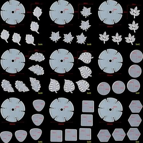 6 Piece Wine Glass Holder Molde Silicona Tray Bracket Resin Moulds Cup Rack Stampi Per Resina Leaf Geometrical Coaster Mold Set