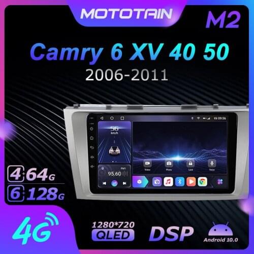 Mototain Autoradio automotive Radio 2 Din for Toyota Camry 6 XV 40 50 2006 - 2011 Android 10.0 Multimedia 4G LTE 6G Ram 128G Rom
