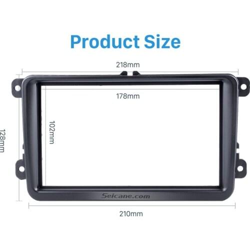 Perfect Black Double Din Car Stereo Radio Fascia Panel Trim Kit for 2009 Volkswagen Touran Passat Golf Tiguan T5 Dash Mount DVD