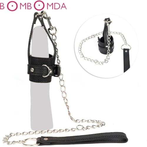 BDSM Bondage Penis Ring SM Toy Metal Chain Adult Game Sex Toys Cock Ring Penis Chastity Cage Fetish Erotic Toy Penis Sleeve