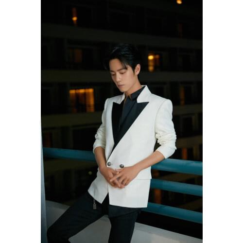 White stage costumes bar male singer host emcee groom best man fashion casual blazer homme dress suit men new coat