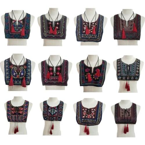 Hot sale Ethnic style Embroidery Lace Neckline neck Collar Dress Applique Motif Blouse Sewing Fabric Trims DIY Costume Decor