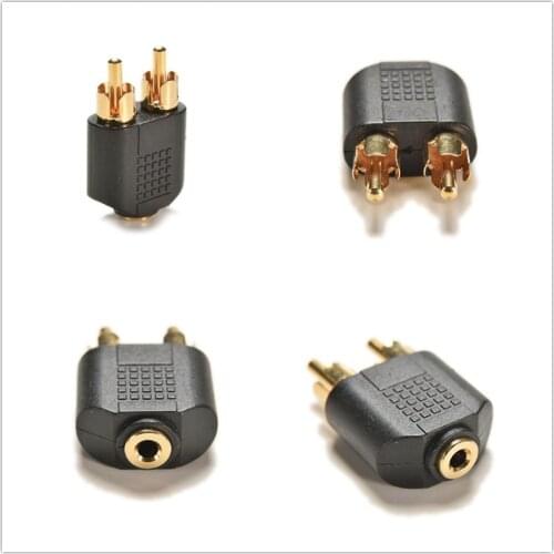 JETTING 1Pc 3.5mm Audio Stereo Jack Female To 2 RCA Male Audio Jack Connector Adapter Converter for Speaker Power Amplifier
