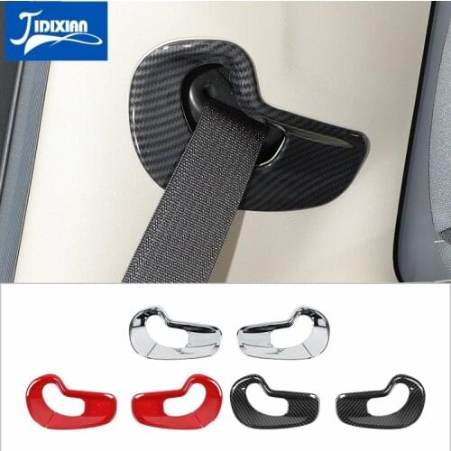 JIDIXIAN ABS Car Seat Belt Buckle Decoration Cover Sickers for Dodge RAM 2018 2019 2020 2021 Car Interior Accessories