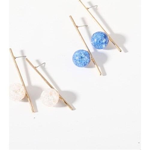 Korean Temperament Simple Long Stick Broken Beads Stud Earring Best Gift For Women Girl Fashion Jewelry Brinco Wholesale