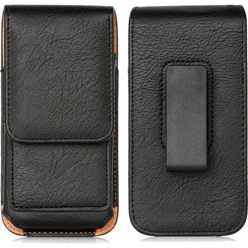 Universal Pouch Leather Phone Case for Xiaomi Mi 11 Waist bag Magnetic Belt Clip Holster Cover for Xiaomi Poco M3 / Redmi 9 4G